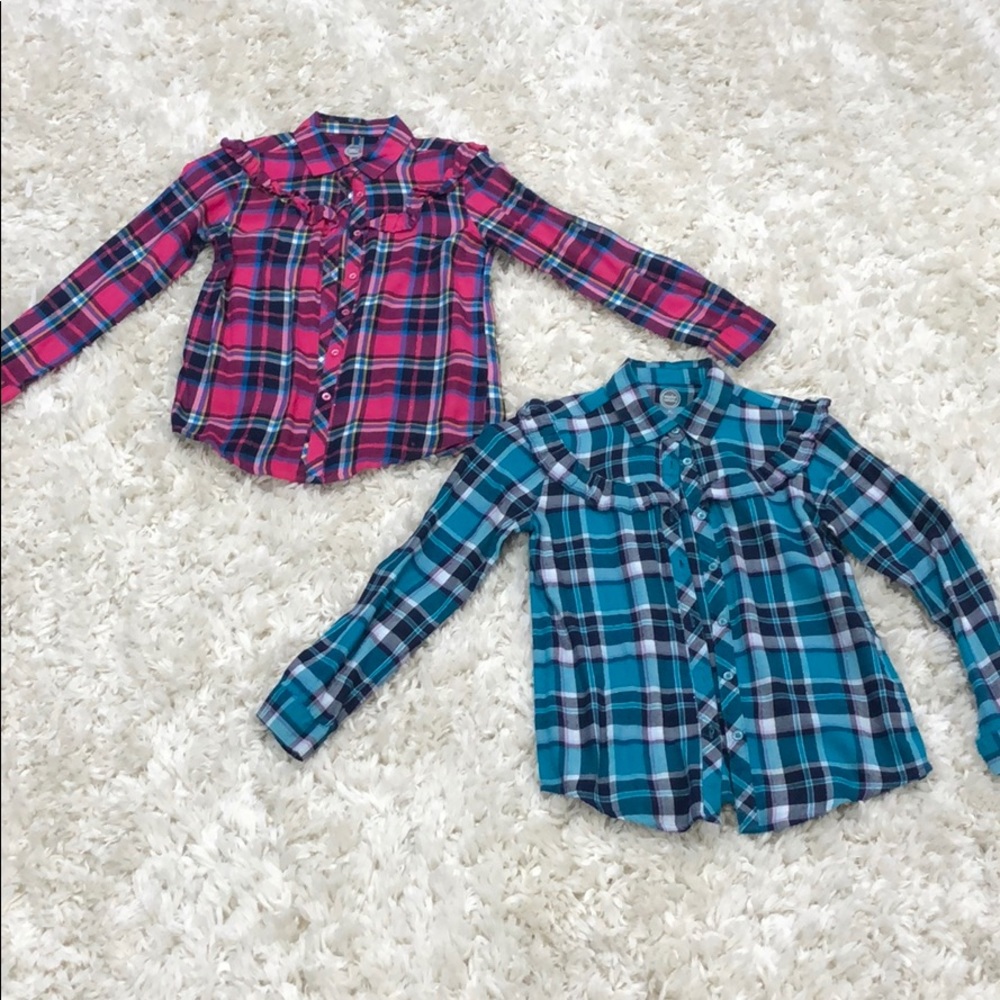 Girls Ruffle Flannel Shirts💕